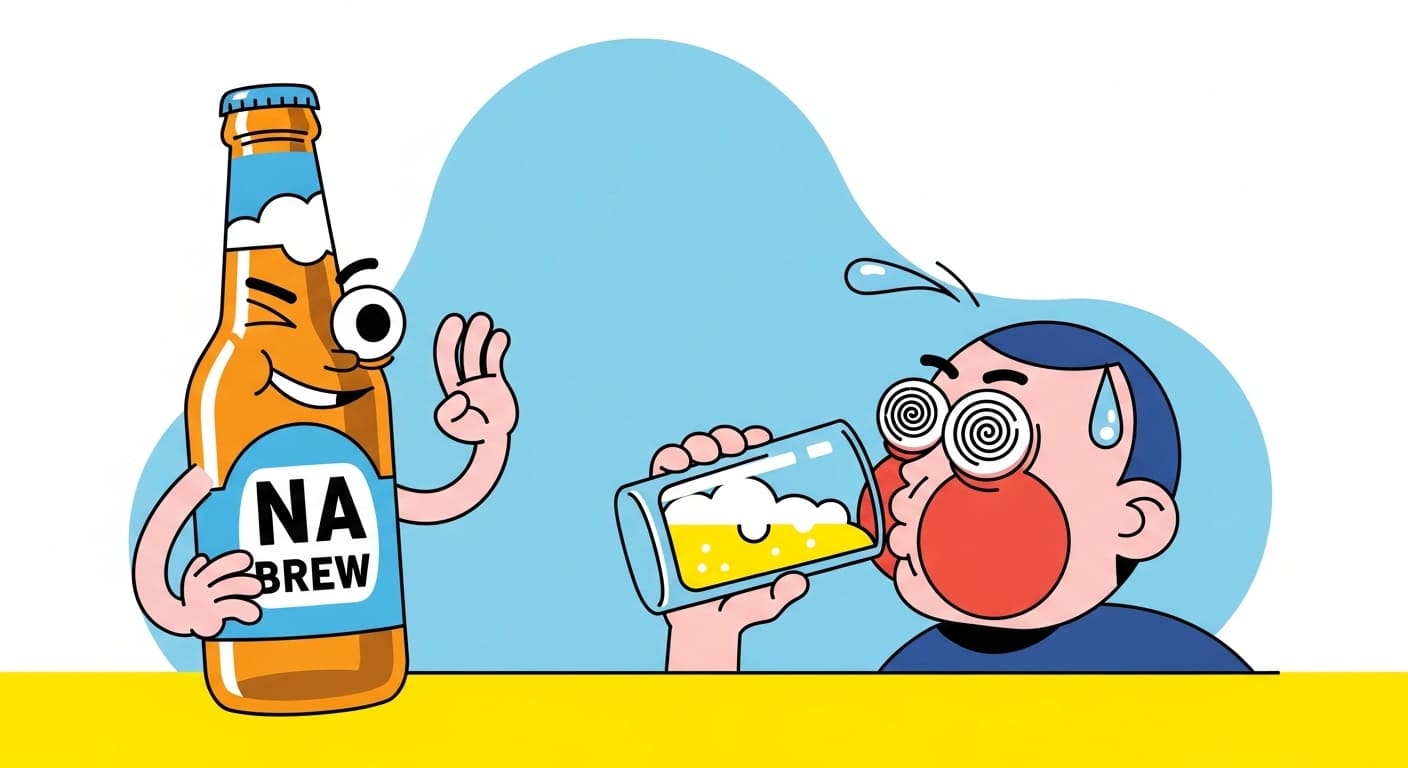 Pessoa segurando cerveja sem álcool em ambiente social