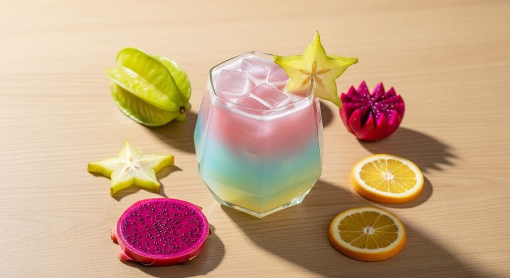 Drink sem álcool tipo mocktail em ambiente moderno de bar