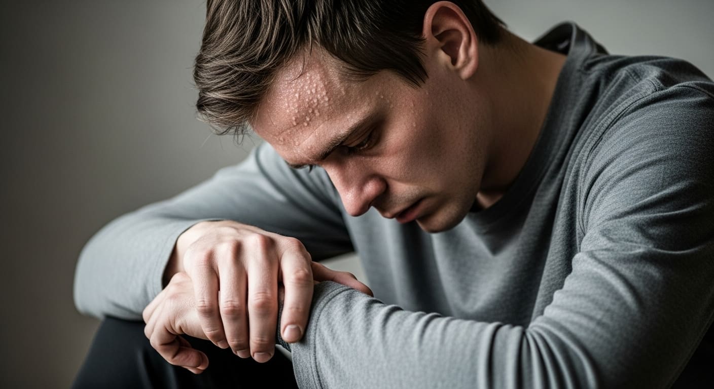 Sintomas físicos do alcoolismo, como tremores, dores e sinais no fígado