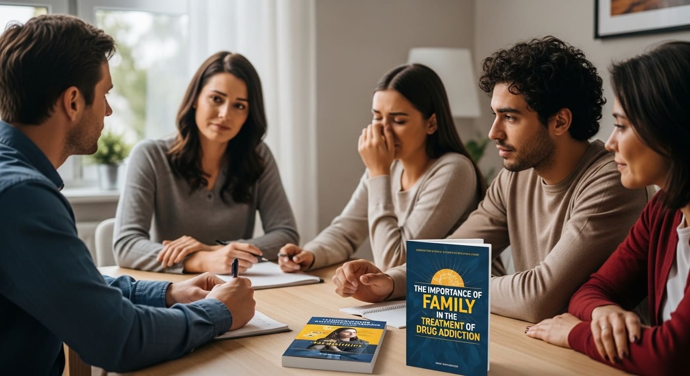Família apoiando dependente químico em tratamento