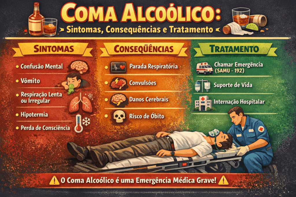 Sintomas graves de intoxicação por álcool 